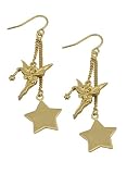 Disney Gold Plated ladies Drop Earrings with Tinkerbell Charms
