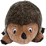 Outward Hound Kyjen  32022 Hedgehogz Dog Toys Plush Rattle Grunt and Squeak Toy, Large, Brown