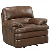 Cheyene Brush Leather Rocker Recliner in Dark Honey