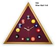 Oak Triangle Billiard Clock Wine Mali Felt
