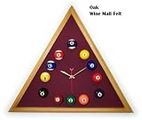 Oak Triangle Billiard Clock Wine Mali Felt