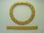 18k Gold Diamond Contemporary Trika BULGARI Necklace and Bracelet
