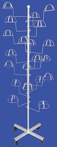 Seana Casual Hat Rack Display Fixture Floor Stand FJ (White, 20-Hat)