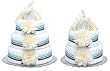 Diaper Cake - Cream Dahlias W/blue Stripes