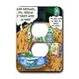 Londons Times Funny Aliens Cartoons - Water On Mars Debate Settled By Evian - Light Switch Covers - 2 plug outlet cover