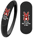 Plasticolor 006600R01 Happy Bunny "Driving Like A Psycho Is Fun" Steering Wheel Cover