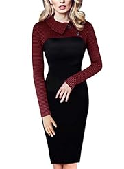 Checkered Print Sheath Cotton/Nylon/Polyester/Spandex Colorblocking Vintage  Dress