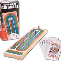 Wood Cribbage With Cards