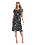 Jones New York Womens Raglan Sleeve Dot Dress
