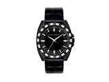 Image of French Connection FC1040B Ladies Stone Set Round Black Dial Black Strap Watch