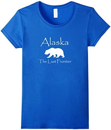 Women's Alaska The Last Frontier Bear Large Royal Blue
