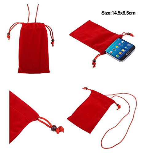 DFV mobileÂ® - Case Cover Soft Cloth Flannel Carry Bag with Chain and Loop Closure for => Hisense U939 > Red