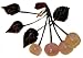 Rose quartz cherries with jade leaves - hand carved