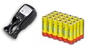 T-2833 Compact Charger with 24 Tenergy Nicd AA 1000mAh Batteries for Solar power, Solar Light Malibu etc
