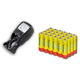 T-2833 Compact Charger with 24 Tenergy Nicd AA 1000mAh Batteries for Solar power, Solar Light Malibu etc