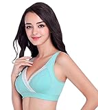 Ziweiba マタニティ 授乳兼用ノンワイヤー 休みブラジャー 授乳ブラ クロスオープン レディース 婦人 妊婦用 インナー眠りブラ 3段階のホック レース丸玉柄 (L, B)