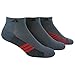 adidas Men's Superlite Stripe Low Cut Socks (3-Pair), Bold Onix/Black/SLD Red, Large