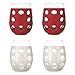 Lifefactory Wine Limited Edition Glass (4 Pack), Small, Revelry Red/Winter White