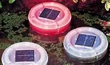 SOLAR POND LIGHTS/ MULTICOLOURED/ SET OF 3/ NEW