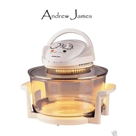 SALE PRICE Andrew James 12 LTR Deluxe Halogen Oven Cooker With FREE 128 Page Recipe Book+ 12 Month Warranty
