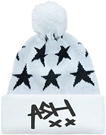 Ashton Irwin PomPom Beanie (White/Black)