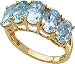 Oval-Cut Aquamarine & Diamond Gemstone Ring