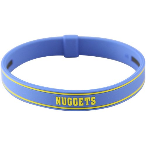 Phiten Denver Nuggets 7.5'' Light Blue Silicone-Titanium Bracelet