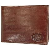 Robe di Firenze Brown Leather Men's Billfold ID Wallet