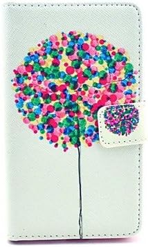 The Colourful Balloon Tree Pattern PU Leather Case with Film and Stylus and Dust Plug and Stand for Nokia 625 N625