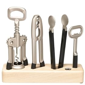 Pedrini Black & Satin 5-Piece Classic Bar Set