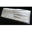 Soft Satin Diamante Encrusted Clutch Bag Purse Evening Party'