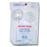 Clear Plastic Serving Spoon & Fork Set (9 pieces)