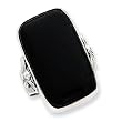 Sterling Silver Rectangle Black Onyx Ring