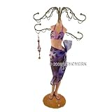 Beach Girl Jewelry Stand Doll Purple Floral Print 11 Inches
