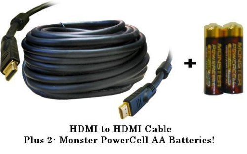 NEW 50ft HDMI 1000 Cable +2 MONSTER AA 50 for Sony PS3