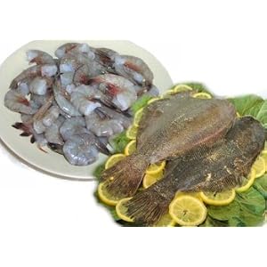 2 lbs. Flounder, Headed and Gutted and 2 lbs. Jumbo Shrimp by Jumbo Shrimp