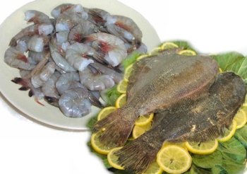 2 lbs. Flounder, Headed and Gutted and 2 lbs. Jumbo Shrimp by Charleston Seafood