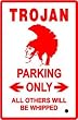 TROJAN PARKING warrior greek novelty NEW sign