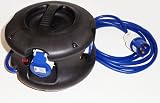 Spiderball. 4 way IP44 16a Power distribution unit and extension lead. 240v blue Outdoor. Camp site, caravan, events and more