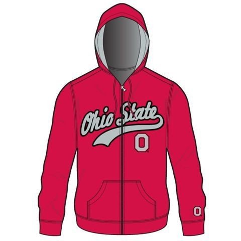 Ohio State University Buckeyes Men's Zip Up Hooded Jacket Sweatshirt