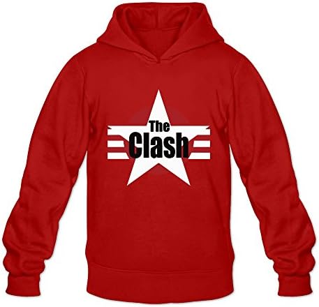 HLING Men's The Clash Star Logo Workout Hooded Sweater Red M