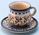 Polish Pottery Espresso Cup and Saucer