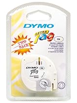 Dymo 10697 1/2in X 13ft Letratag White Paper Tape (2-Tapes)