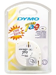 Dymo 10697 1/2in X 13ft Letratag White Paper Tape (2-Tapes)