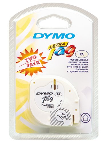Dymo 10697 1/2in X 13ft Letratag White Paper Tape (2-Tapes)