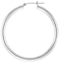 1 1/2" ( 39 mm ) Sterling Silver 3mm Tube Snap-Down-Post Hoop Earrings