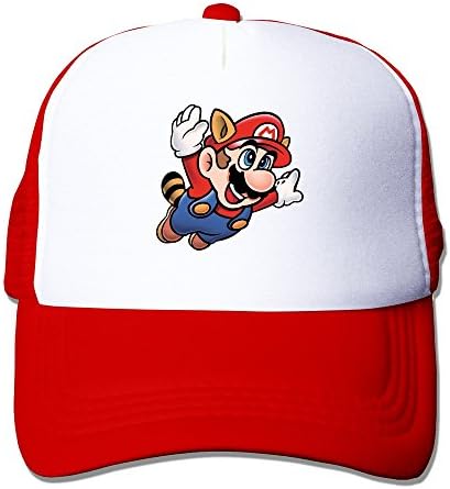 MZONE Unisex-Adult Flat Billed Hats Caps Super Mario Bros Flying Dancing Cap Hat Red