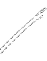 1.8MM Thick - Military Ball Link Bead Chain Necklace/Bracelet - Genuine .925 Solid Sterling Silver