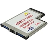 GMYLE(TM) 5Gbps BC618T 54mm 2 Port USB 3.0 Laptop Express Card support win7