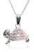 Sterling Silver Children s Pink Turtle Pendant, 15 
